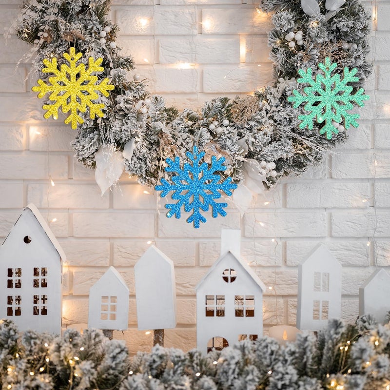 Sophena Wooden Christmas Snowflake Ornaments to Paint Christmas Winter Decoration Cutouts Unfinished 24PCS 3.5 inches, DIY Blank Unfinished Christmas Tree Ornament for Home Snowflakes Crafts Hanging - Image 5